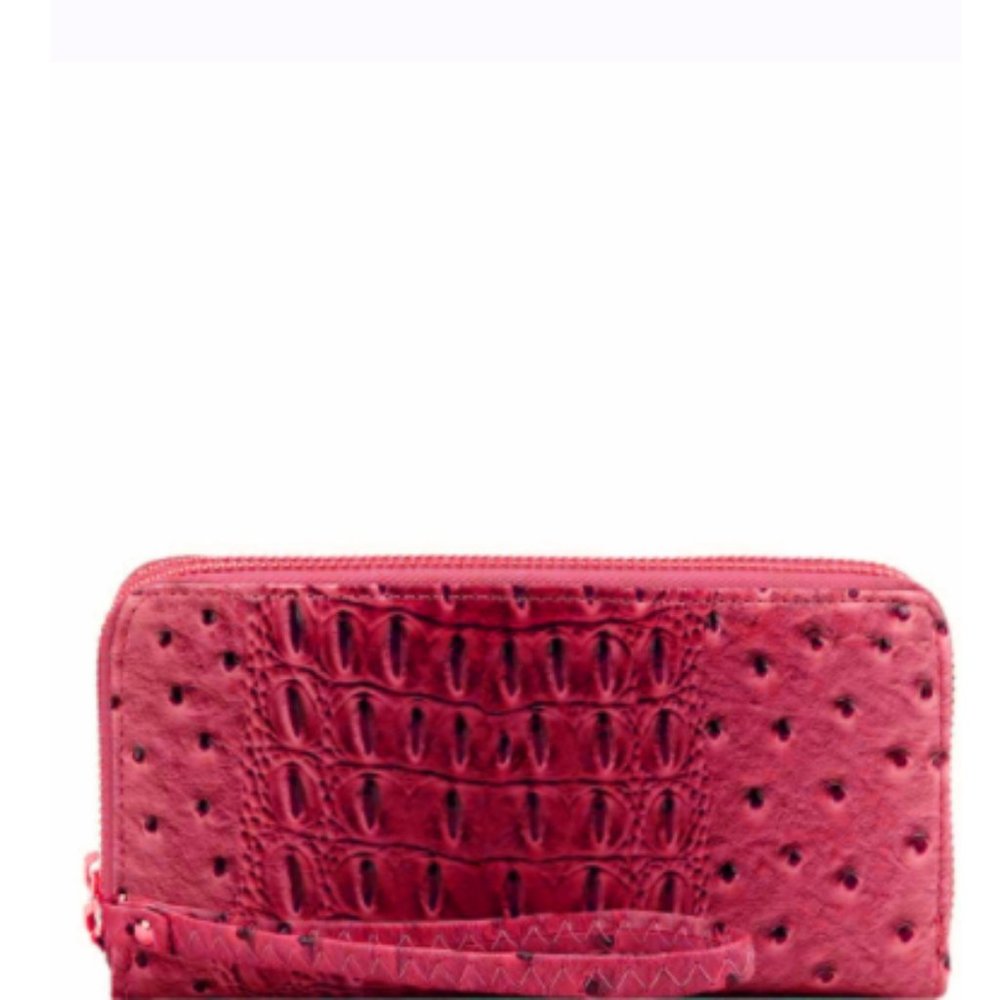 NEW - Pink Ostrich Print Wallet